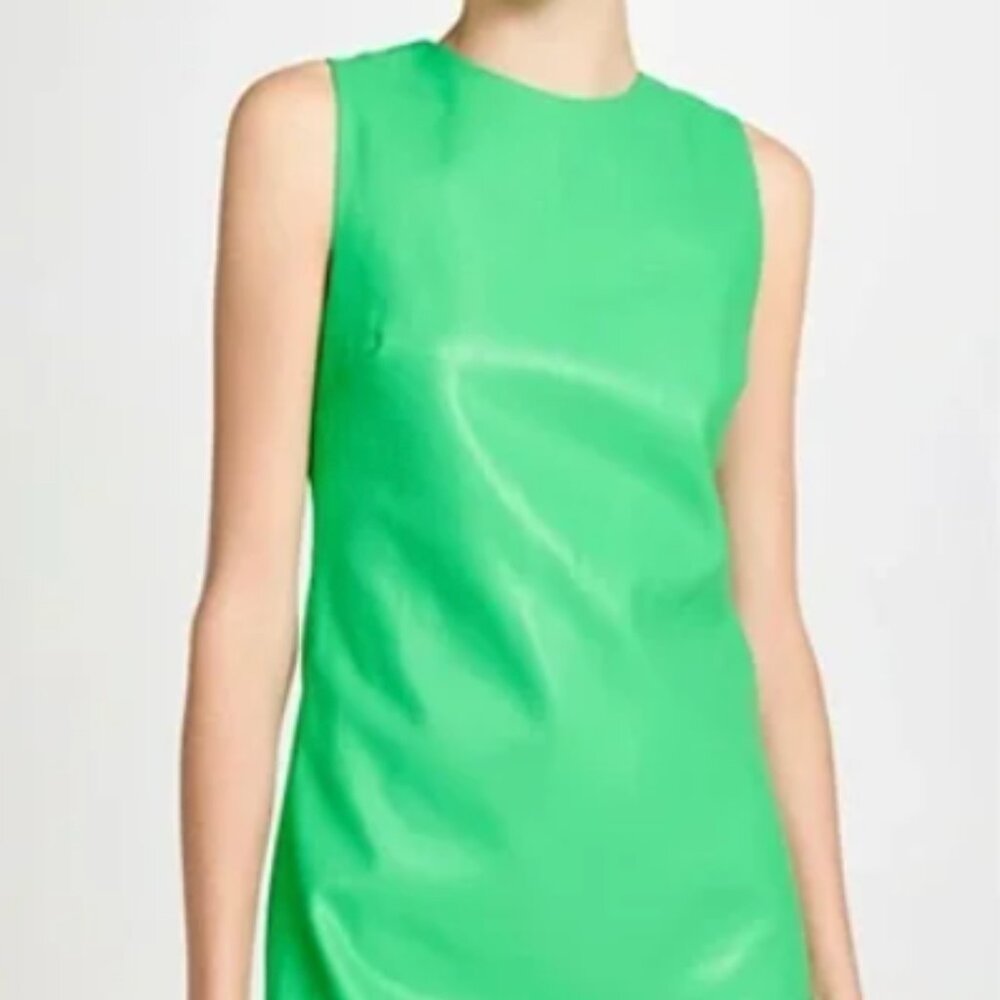 Alice + Olivia Green Mini Faux Leather Sheath Dress Pristine *Size Large* NWT